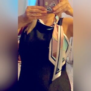 Geometric retro unique design skinny scarf.